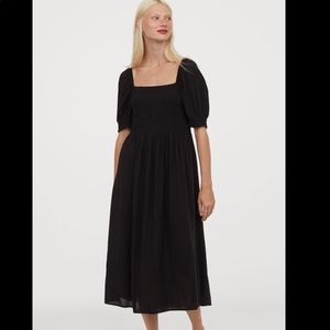 H&M puff sleeved black dress size M